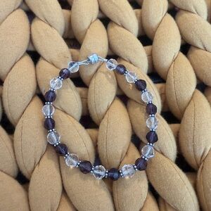 Elegant Purple and Clear Beaded Bracelet